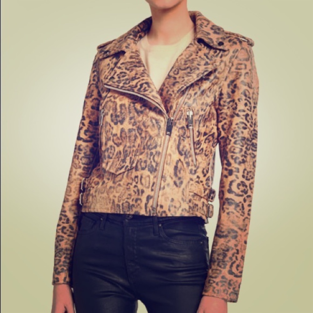 Walter Baker Francis Lamb Leather Moto Jacket - Picture 1 of 12